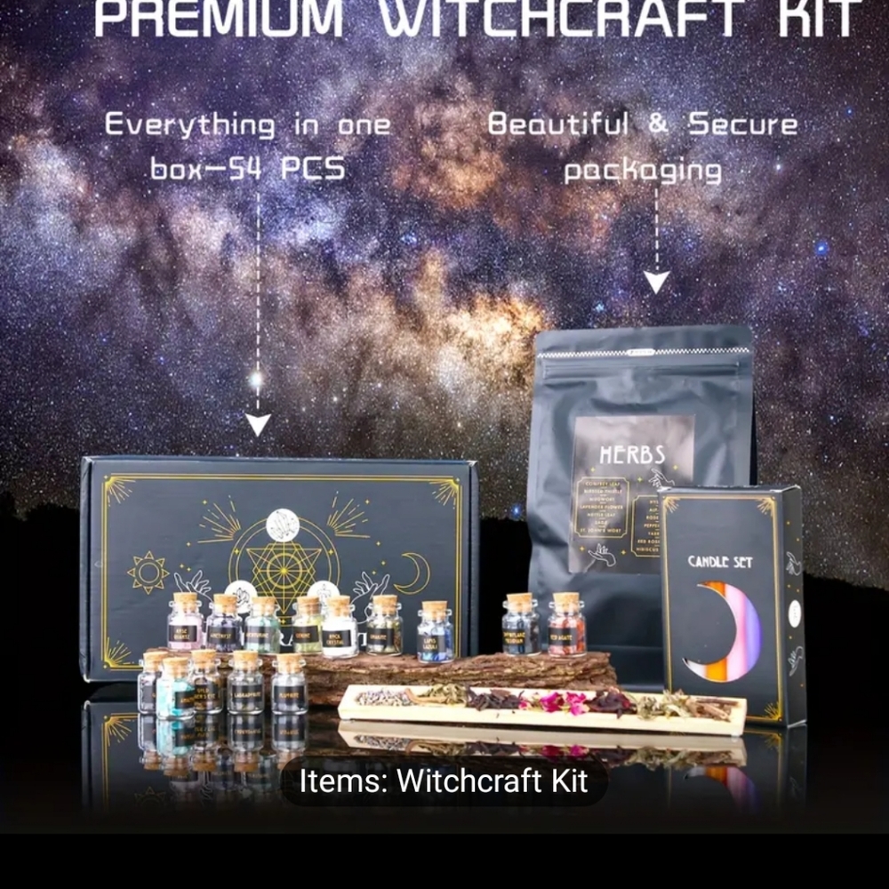 Brand new 54 piece Wiccan witchcraft kit